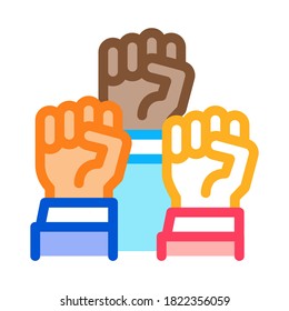 multiracial fists icon vector. multiracial fists sign. color symbol illustration