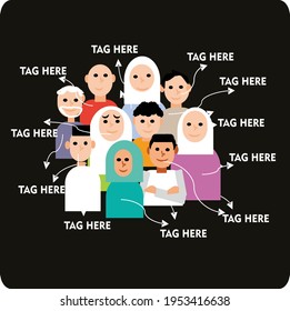 Multiracial group of people flat design