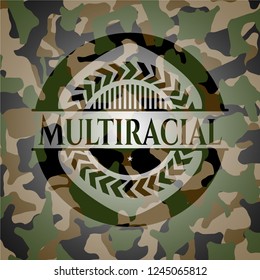 Multiracial on camouflage texture