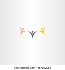 multiracial people hold hand vector icon logo race