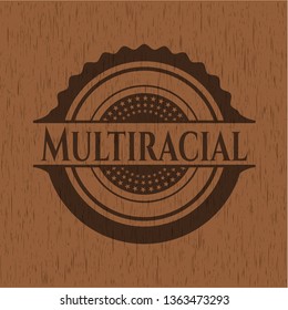 Multiracial retro style wood emblem