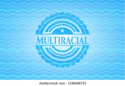 Multiracial water wave representation style emblem.