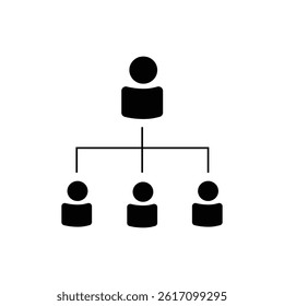 Multi-Role Org Chart Icon Showing Structured Team Hierarchy and Leadership