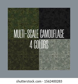 Multi-scale Camouflage Pattern With 4 Colors Style.