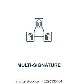 Multi-Signature outline icon. Thin line style design from blockchain collection. Creative multi-signature icon for web design, apps, software, printing usage.