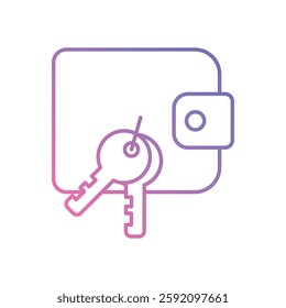 Multi-signature wallet vector icon for secure transactions.