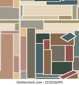 Los polígonos de tamaño múltiple enlosados forman una imagen vectorial artística y sin fisuras. utilizando principalmente tonos de tierra