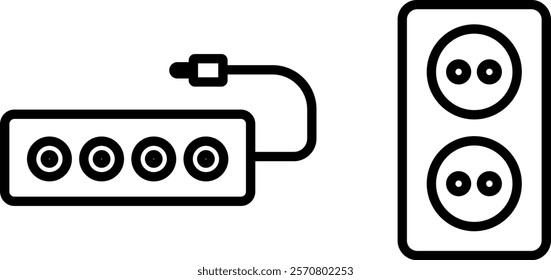 "Multi-Socket Vector Icon Set: Versatile and Practical Plug Designs"