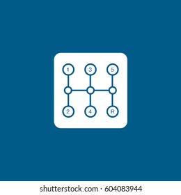 Multistage Transmission Flat Icon On Blue Background