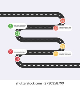Multi-Step Horizontal Roadmap Infographic Professional