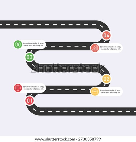 Multi-Step Horizontal Roadmap Infographic Professional
