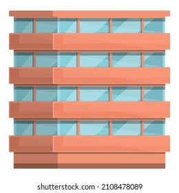 Multistore elevation icon cartoon vector. Office building. Residential house