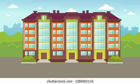 Multi-storey building. Apartment building. New building.