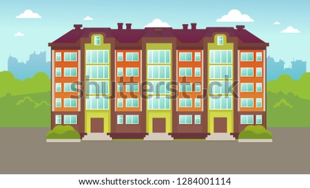 Multi-storey building. Apartment building. New building.