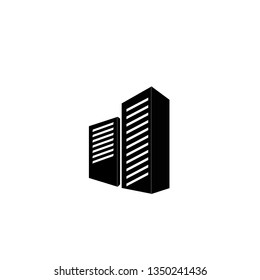 Multi-storey building linear icon. Apartment house. Thin line illustration. Tower block. Contour symbol. Vector isolated outline drawing. Editable stroke