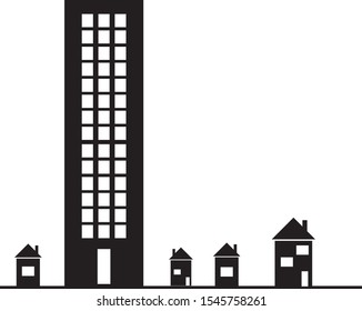 Multi-storey building linear icon. Apartment house. Thin line illustration. Tower block. Contour symbol. Vector isolated outline drawing. Editable stroke