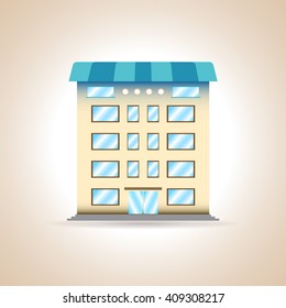 Multi-storey building. Vector illustration