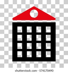Multi-Storey House icon. Vector illustration style is flat iconic bicolor symbol, intensive red and black colors, transparent background. Designed for web and software interfaces.