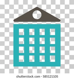 Multi-Storey House icon. Vector illustration style is flat iconic bicolor symbol, grey and cyan colors, transparent background. Designed for web and software interfaces.
