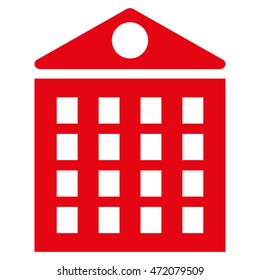 Multi-Storey House icon. Vector style is flat iconic symbol with rounded angles, red color, white background.