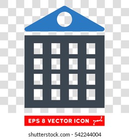 Multi-Storey House vector icon. Image style is a flat smooth blue pictogram symbol.