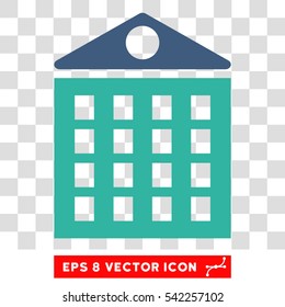 Multi-Storey House vector icon. Image style is a flat cobalt and cyan icon symbol.