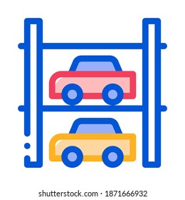 Multi-Storey Parking Icon Vector. Outline Multi-Storey Parking Sign. Isolated Contour Symbol Illustration