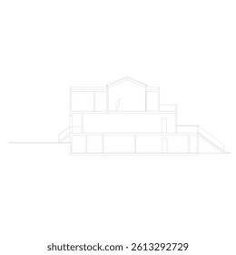 multi-storey residential section with underground basement