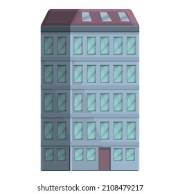 Multistory block icon cartoon vector. Residential house. Condo building