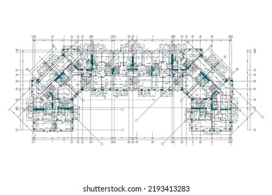 Multistory building floor plan layout, vector blueprint