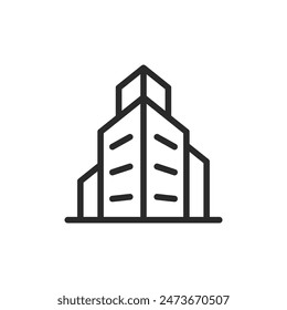 Multi-story buildings, linear style icon. Editable stroke width