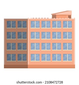 Vector de dibujos animados de iconos de hogar de múltiples pisos. Pequeña casa. Edificio apartamento