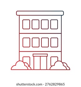 Multistory icon with white background vector stock illustration