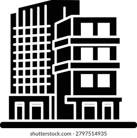 Multistory Office Building Icon Modern Hotel Structure Vector