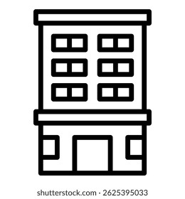 Multistory perspective icon outline vector. City building. House block