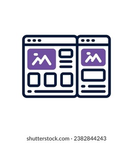 multitab dual tone icon. vector icon for your website, mobile, presentation, and logo design.