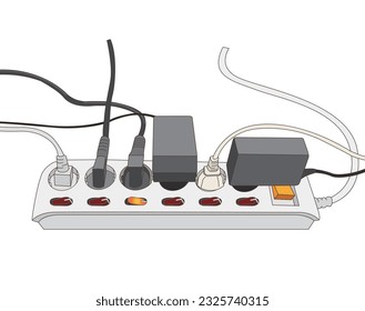 Multi-tap that connects to a fixed outlet and allows multiple electrical appliances to be used simultaneously