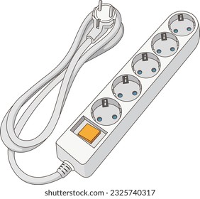 Multitap que se conecta a una toma fija y permite el uso simultáneo de múltiples aparatos eléctricos