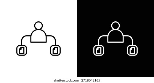 Ícone de multitarefa. Ilustração em preto isolada para design gráfico e da Web.