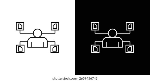 Icono multitarea para concepto y Diseño gráfico. Colección de iconos de vector de estilo negro de alta calidad