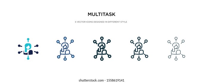 multitask icon in different style vector illustration. two colored and black multitask vector icons designed in filled, outline, line and stroke style can be used for web, mobile, ui