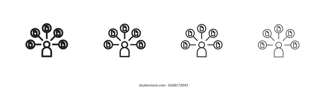 Icono multitarea simple paquete de Vectores negros. Elemento de infografía de diseño