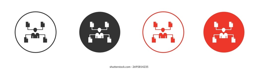 Ícone multitarefa coleção de vetores. ilustrações de símbolos de ações de vetores