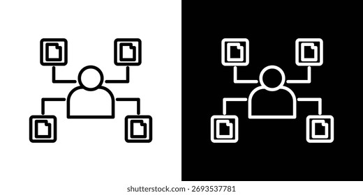 Ícone de multitarefa gráficos vetoriais em traçados