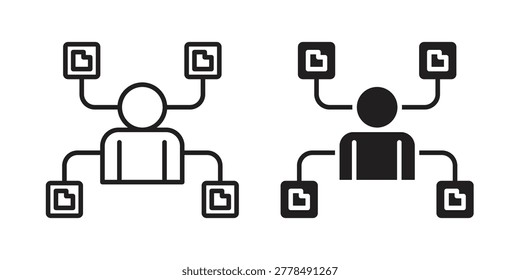 Multitask icon vector illustration logo template in filled, outline