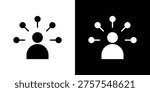 Multitask icons. minimal single flat icon for application in black and white