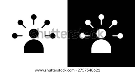 Multitask icons. minimal single flat icon for application in black and white