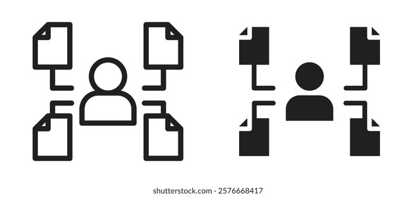 Multitask icons in outline and stroke versions