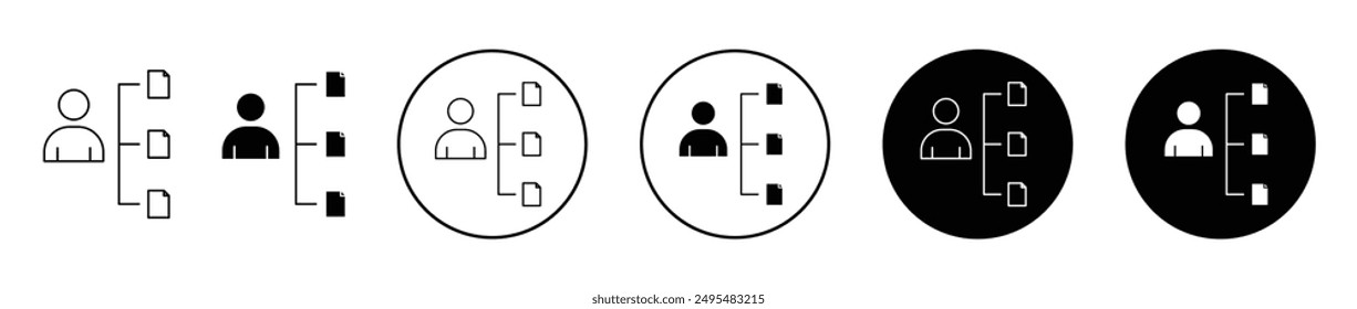 Multitask thin line vector icon set.