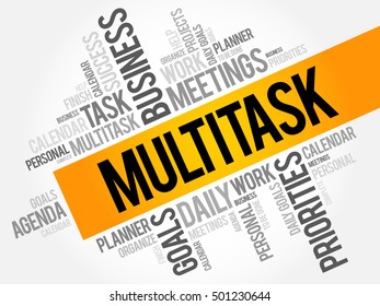 MULTITASK word cloud collage, business concept background